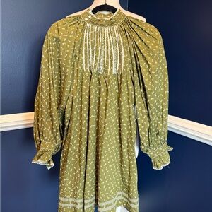 Dôen Green Floral Shift dress